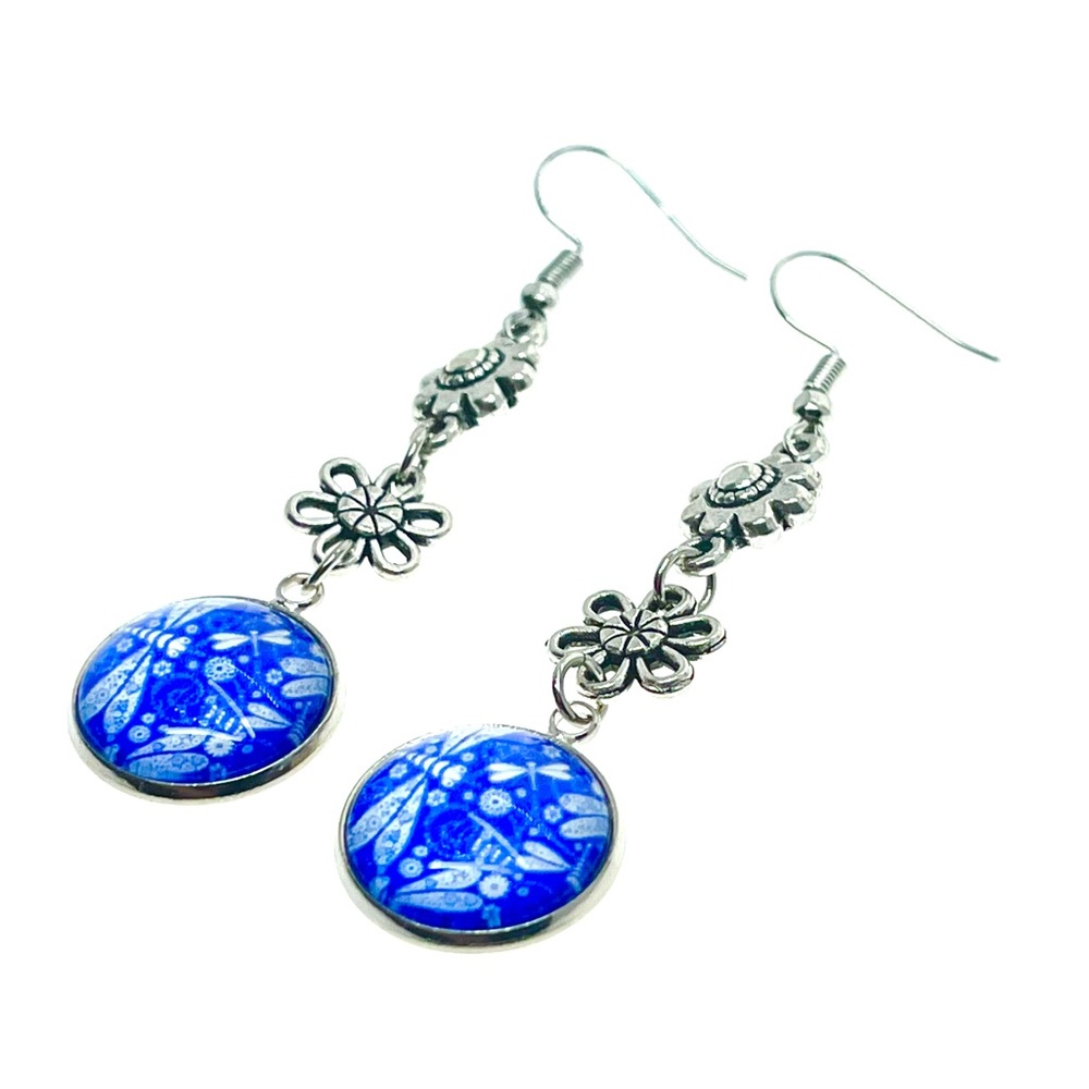 Dragonfly Daisy Dangle Earrings